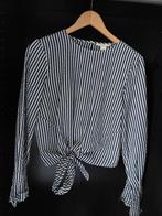 H&M gestreepte blouse met knoop - Maat 36, H&M, Blauw, Ophalen of Verzenden, Zo goed als nieuw