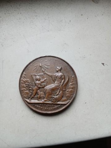 Bronzen penning 1834 maker D van der kellen beschikbaar voor biedingen
