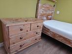 Vintage bed met nachtkastje, Ophalen, Gebruikt, 90 cm, Vintage
