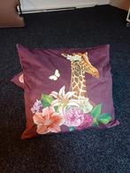 2x Velours Kussens Giraf Print - 45x45cm, Ophalen of Verzenden, Zo goed als nieuw, Overige kleuren, Vierkant