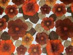Viscose oranje bloemen echt vintage retro jaren 70 stof, Hobby en Vrije tijd, Stoffen en Lappen, Nieuw, Oranje, 30 tot 200 cm