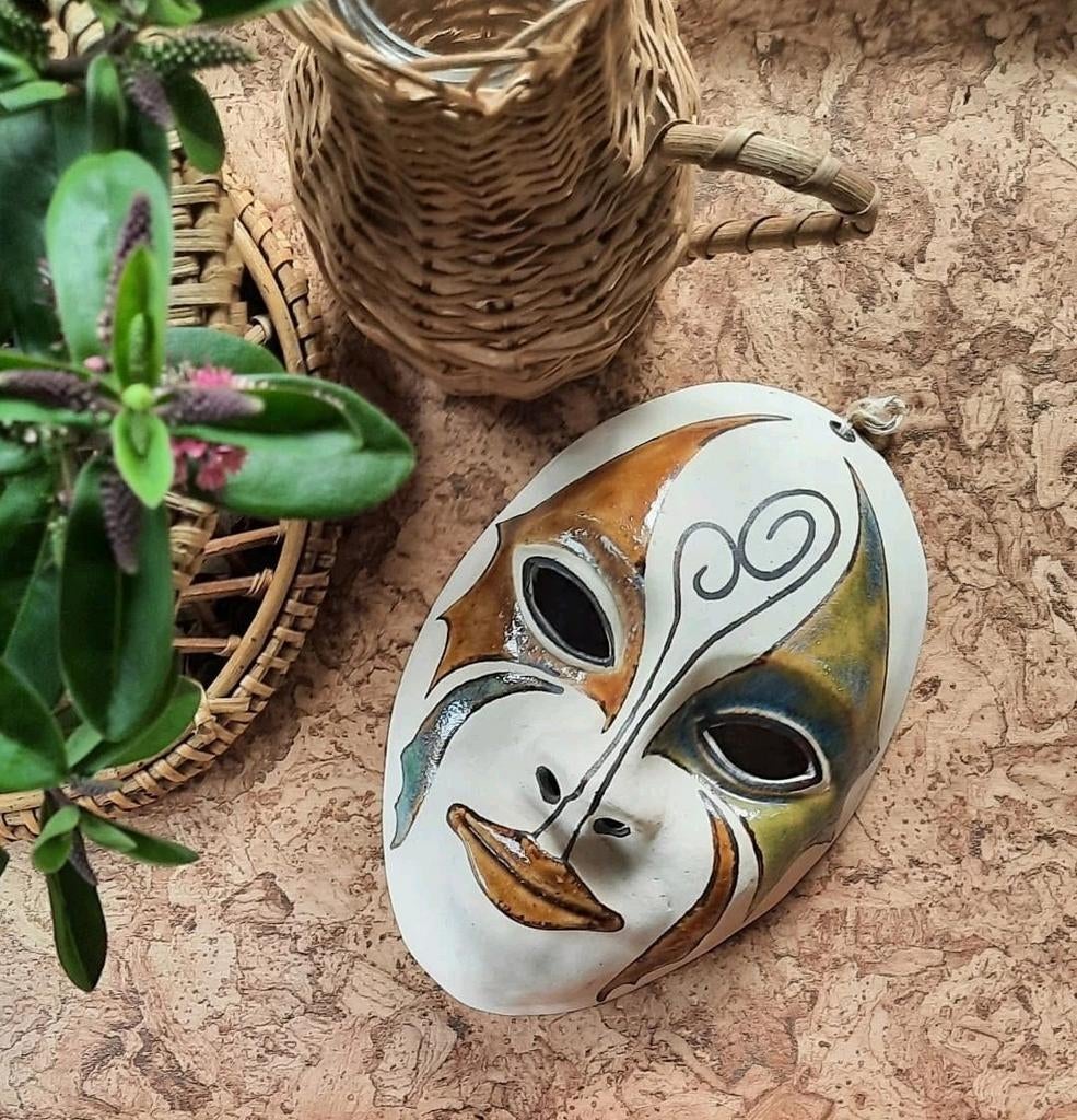 Venetiaans wandmasker wanddecoratie keramiek, Huis en Inrichting, Woonaccessoires | Wanddecoraties, Gebruikt, Ophalen of Verzenden