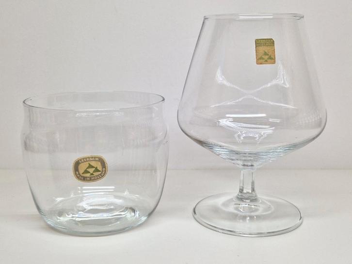 A.D. Copier Aristo Cognacglas & kom, 1950 & 1965., Verzamelen, Glas en Borrelglaasjes, Zo goed als nieuw, Overige typen, Ophalen of Verzenden