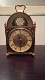 Vintage tafel klokje op batt messing, Ophalen of Verzenden