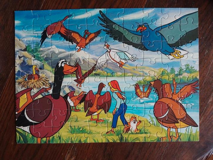 Nils Holgersson wilde ganzen puzzel Ravensburger 80COMPLEET, Kinderen en Baby's, Speelgoed | Kinderpuzzels, Gebruikt, 6 jaar of ouder