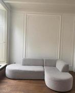 Bouclé Hoekbank - Beige/Grijs - nous living, Huis en Inrichting, Banken | Complete zithoeken, Ophalen, Zo goed als nieuw, Stof