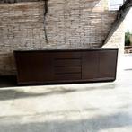 Vintage minimalistische dressoir in donker hout, Ophalen, Gebruikt, 25 tot 50 cm, Minder dan 100 cm