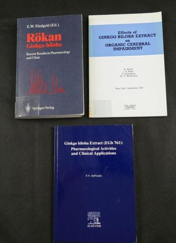 3 x Gingko biloba, wetenschappelijke boeken beschikbaar voor biedingen