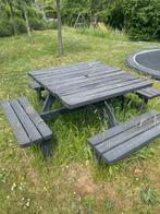 Picknicktafel! Zo’n echte met banken aan vier zijdes, Tuin en Terras, Picknicktafels, Ophalen, Gebruikt, Rechthoekig