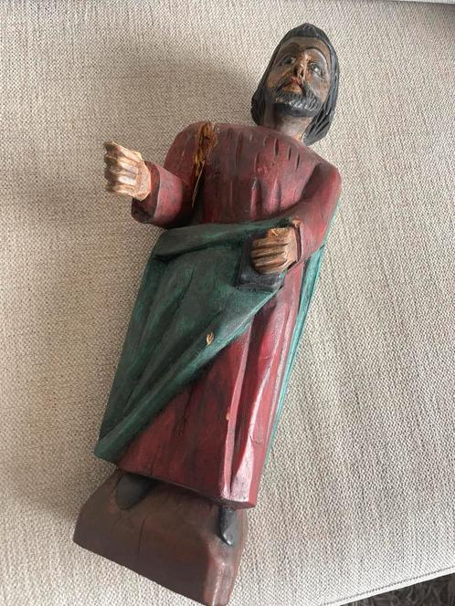 Antiek houtsnijwerk heiligen beeld Johannes de Evangelist, Verzamelen, Religie, Gebruikt, Christendom | Protestants, Beeld(je)
