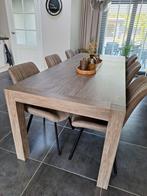 Te koop eettafel.  Zonder stoelen. Afm. 2.20/ 90., Huis en Inrichting, Tafels | Salontafels, 200 cm of meer, 50 tot 100 cm, Gebruikt