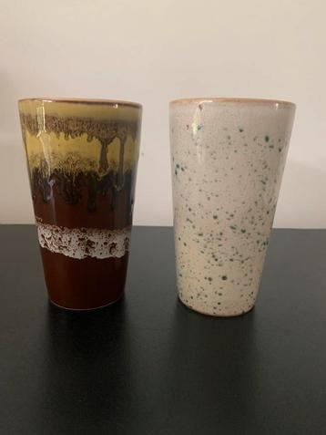 HKliving 70's Ceramic Latte mok kopjes set van 2 beschikbaar voor biedingen