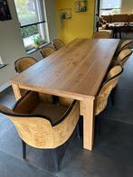 Grote tafel met 8 luxe stoelen, Ophalen, Gebruikt, 50 tot 100 cm, Vijf personen of meer