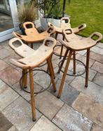 Set van 4 vintage Marbella barkrukken brutalist Sergio Rodri, Huis en Inrichting, Barkrukken, Met voetsteun, 60 tot 90 cm, Ophalen of Verzenden