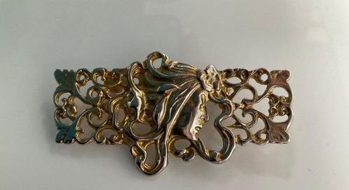 broche art nouveau jugendstil ontwerp vintage goudkleurig, Sieraden, Tassen en Uiterlijk, Broches, Zo goed als nieuw, Overige materialen