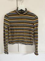 Bershka gestreepte coltrui – zwart/geel/wit – maat XS, Zwart, Zo goed als nieuw, Maat 34 (XS) of kleiner, Bershka