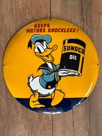 Sunoco oil emaille reclame bord doorsnede 50 cm, Antiek en Kunst, Antiek | Emaille, Ophalen of Verzenden