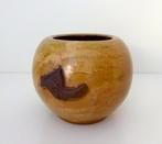 Keramiek vaas bruin met opliggende gedeeltes Guérin 3890-k, Ophalen of Verzenden