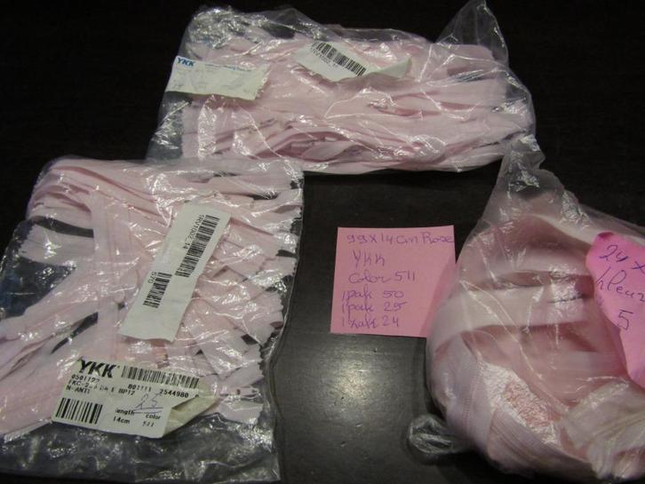 Party met 99x Ykk ritsen Nylon 14 cm Rose., Hobby en Vrije tijd, Naaien en Fournituren, Nieuw, Rits of Sluiting, Ophalen