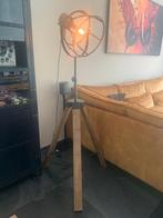 Lampen set industriële look - 2 x hang, 1 vloer en 1 tafel, Ophalen, 100 tot 150 cm, Industriële look - Zwart metaal met hout