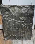 Tinnen Ridder te Paard in Houten Frame, Antiek en Kunst, Ophalen