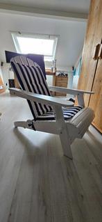 Houten (strand)stoel, Huis en Inrichting, Stoelen, Ophalen, Wit, Zo goed als nieuw, N.v.t.