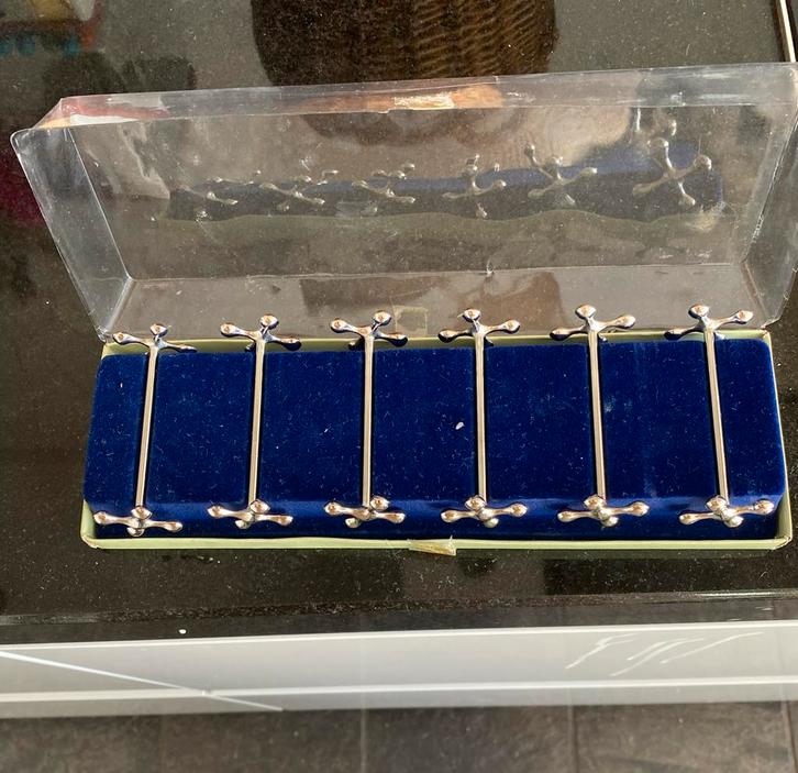 Vintage Messenleggers - Set van 6. Verzilverd, Antiek en Kunst, Antiek | Bestek, Ophalen of Verzenden