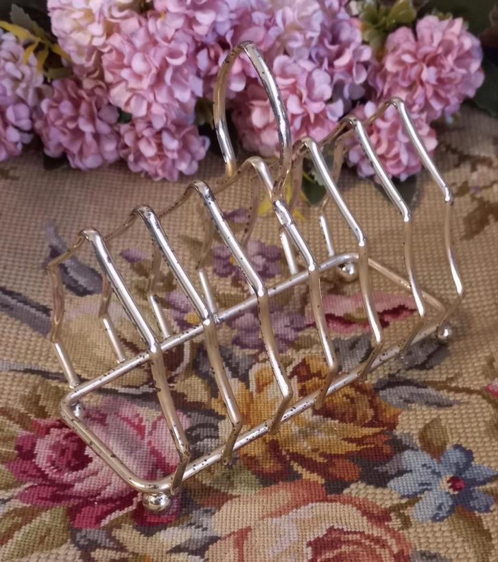 Leuk brocant Engels toastrekje, goudkleurig, made in England, Antiek en Kunst, Curiosa en Brocante, Ophalen of Verzenden