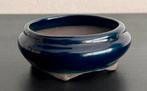 Bonsai Mame pot ovaal blauw geglazuurd gemerkt 7,9x7,1x2,9, Tuin en Terras, Bloempotten, Ophalen of Verzenden, Zo goed als nieuw