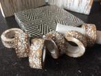 Brocant houten  servetringen 6 x, Ophalen