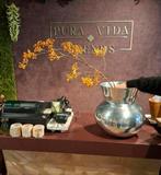 Kerstvaas zilveren kerst zilver vaas deco zijden tak takken, Ophalen of Verzenden, Zo goed als nieuw