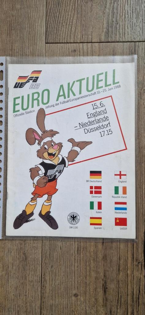 EK88 Programmaboekje England-Nederland Düsseldorf, Verzamelen, Sportartikelen en Voetbal, Ophalen