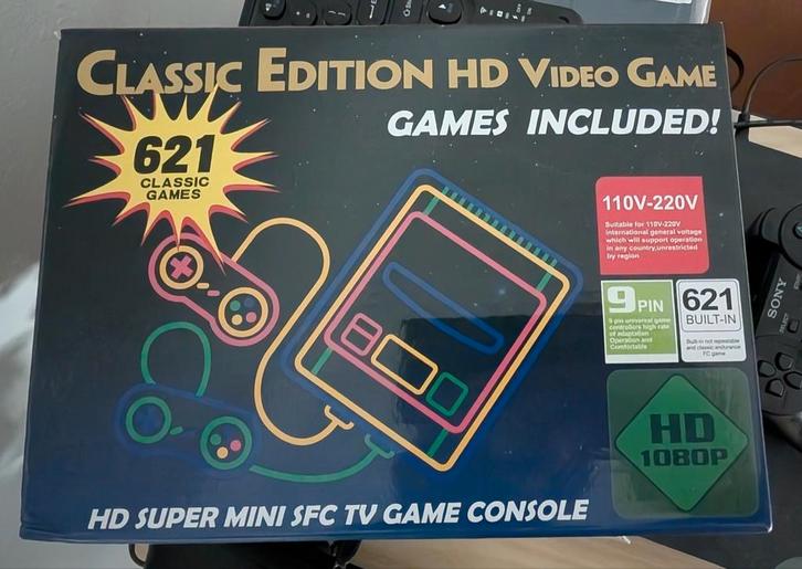 HD Super Mini SFC Console - 621 Games!, Spelcomputers en Games, Spelcomputers | Sony PlayStation 1, Nieuw, Met 2 controllers, Met games
