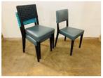 14 stuks stapelbare horeca restaurant stoelen, Huis en Inrichting, Stoelen, Ophalen, Blauw, Hout, Zo goed als nieuw