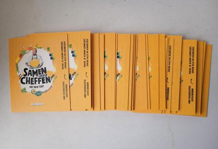31 bakkaartjes Jumbo Samen lekker Cheffen / ruilen DE punten, Verzamelen, Supermarktacties, Jumbo, Ophalen