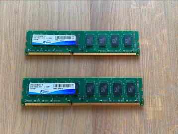 2x Adata 2GB DDR3 1333MHz RAM. In goede, werkende staat