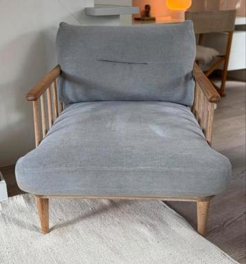 2x grijs houten design fauteuil Loods5 / Scandinavisch beschikbaar voor biedingen