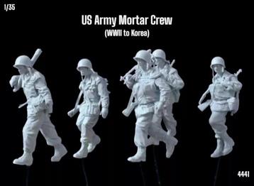 H-228,RESIN 1-35,Korea War US Mortar Team 1950 (5 figures) beschikbaar voor biedingen