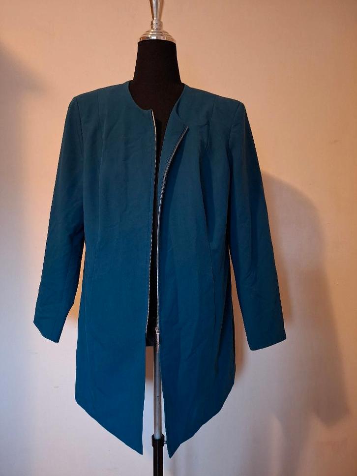 BPC Selection blazer met ritssluiting - Donkergroen, Kleding | Dames, Jasjes, Kostuums en Pakken, Zo goed als nieuw, Jasje, Maat 46/48 (XL) of groter