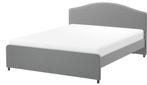 IKEA, HAUGA Upholstered bed frame, Vissle grey - 140x200 cm, Huis en Inrichting, Slaapkamer | Bedden, Ophalen, Tweepersoons, 140 cm