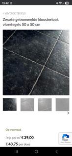 Zwarte Vloertegels 50x50 cm - Kloosterlook, Doe-het-zelf en Verbouw, Tegels, Ophalen, 40 tot 60 cm, 40 tot 60 cm, Keramiek