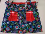Retro schort rood blauw bloemen, Ophalen of Verzenden, Huis en Inrichting