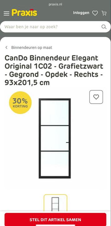 CanDo Binnendeur Elegant Grafietzwart beschikbaar voor biedingen