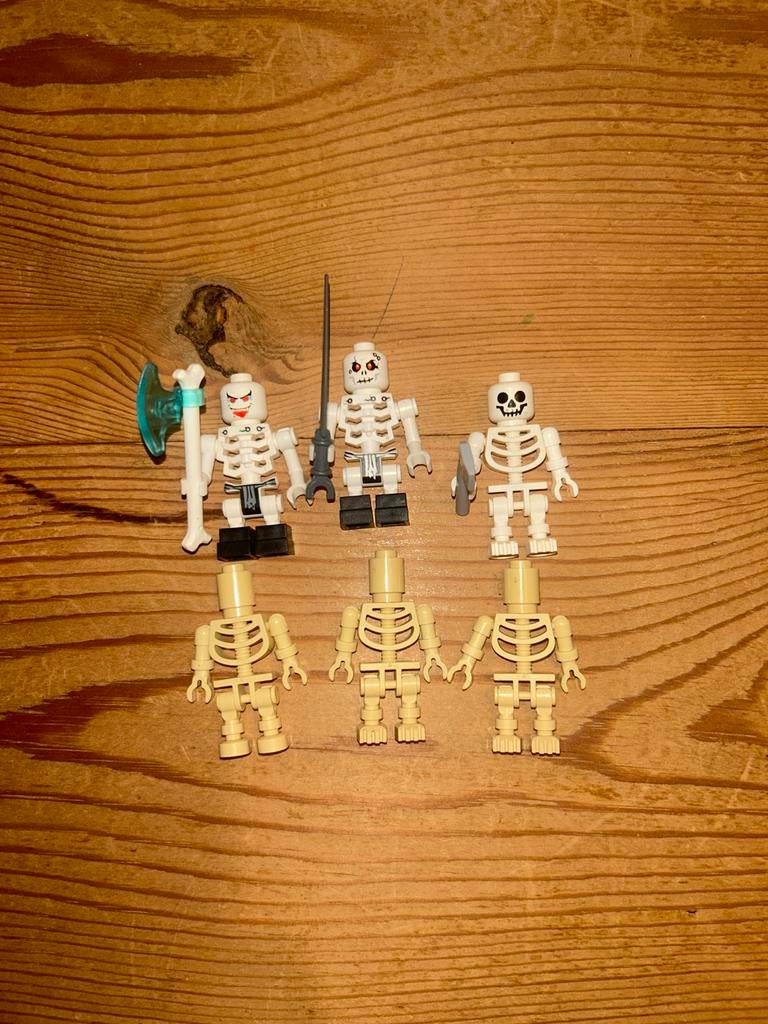 Lego 6 Skelet Minifiguren, Ophalen of Verzenden, Gebruikt, Losse stenen, Lego