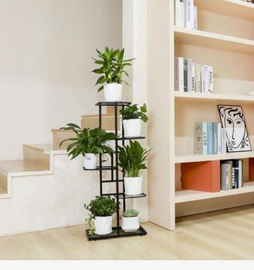 Zwarte Plantenstandaard - Metaal & MDF - 95cm Hoog beschikbaar voor biedingen