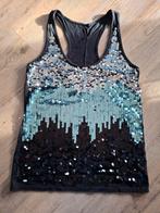 zwart hemd met glitter pailletten maat 42, Zwart, Maat 42/44 (L), Ophalen of Verzenden, Zo goed als nieuw