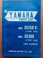 YAMAHA  XS250 (S)  parts list, Yamaha