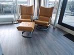 2 Rolf Benz Torino Draaistoelen + Voetenbank - Geel, Huis en Inrichting, Ophalen