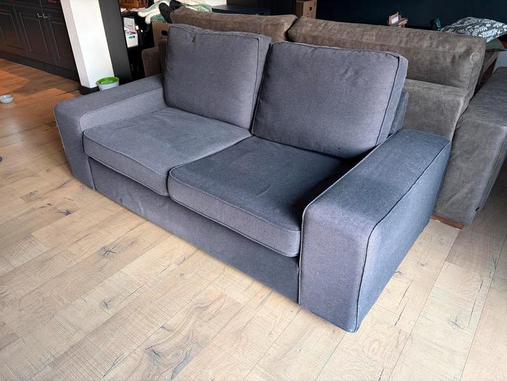 Grijze IKEA KIVIK tweezitsbank, Huis en Inrichting, Banken | Bankstellen, Gebruikt, Rechte bank, Tweepersoons, 150 tot 200 cm
