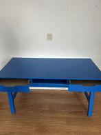 Blauw Houten Bureau, Ophalen of Verzenden, Gebruikt, Bureau